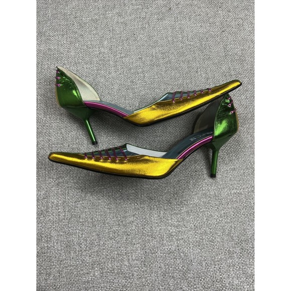 Vita Mori Shoes Eu 37 Us 6.5 Made In Italy 2010 One Of A Kind Metallic 3in Heel - Picture 6 of 16